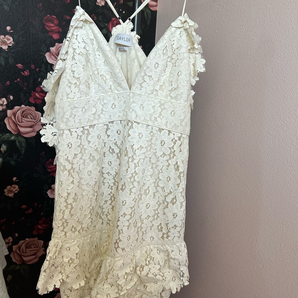 SAYLOR Dana Ivory Floral Lace Dress